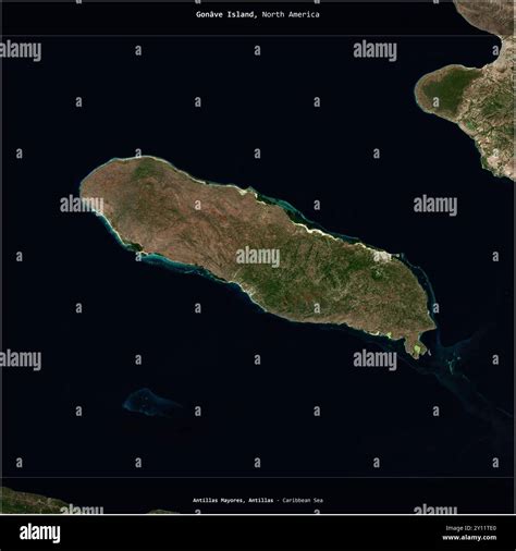 Gonave Island in the Caribbean Sea, belonging to Haiti, cropped to ...