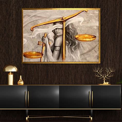 Blind Justice Canvas Art, Lady Justice Wall Art, Golden Scales Painting ...