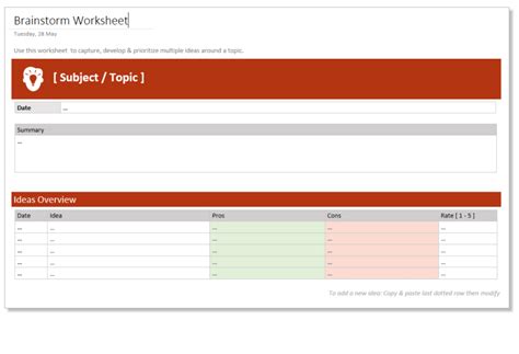 Image result for OneNote Brainstorming Template