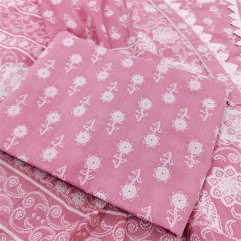 Set 6- 29th Mar - Classy pink floral cotton - Beautiful lace ...