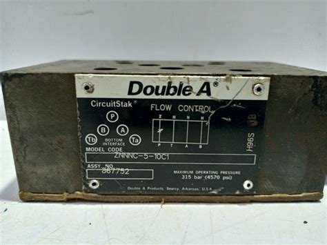 Double A ZNNNC-5-10C1 CircuitStak Flow Control Hydraulic Valve 867752 ...