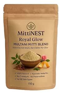 MittiNEST Naturals Royal Glow Multani Mitti Blend | 100% Natural Face ...