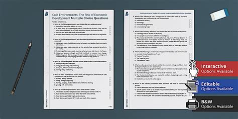 GCSE AQA Cold Environments MCQ Economic Development