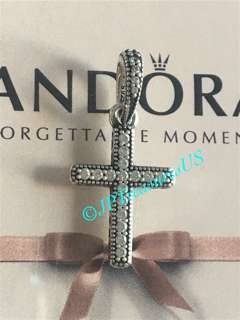 Authentic Pandora Classic Cross Pendant Dangle Clear CZ Charm Pandora ...