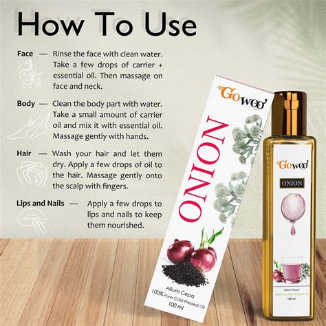 Buy GO WOO 100% ONION SEED CARRIER OIL COLD PRESSED 100 ML Online & Get ...