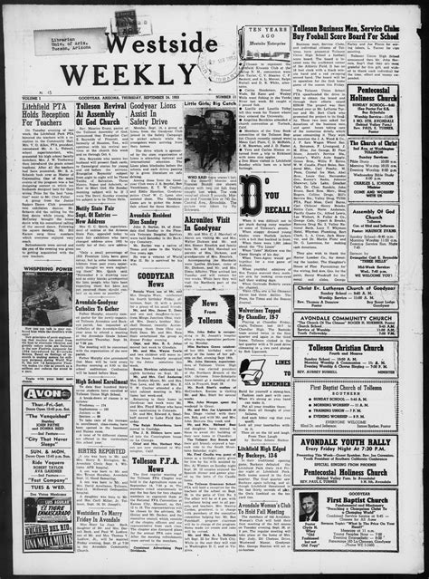 Westside Weekly, 1953-09-24 | Arizona Memory Project