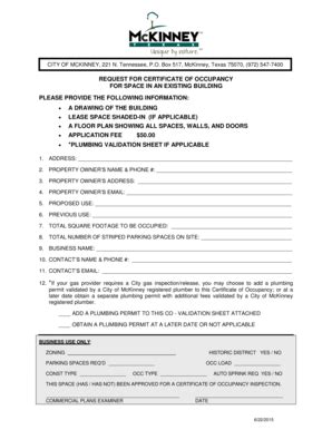 Certificate Occupancy Information - Fill Online, Printable, Fillable ...