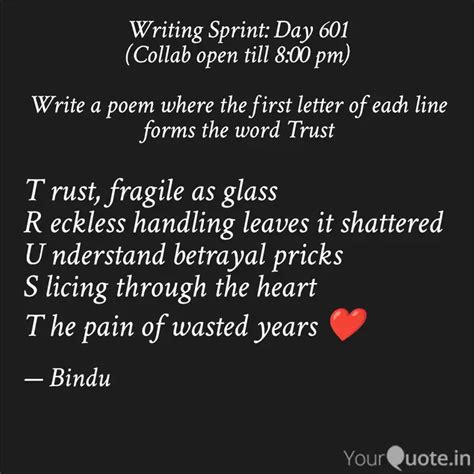 T rust, fragile as glass ... | Quotes & Writings by Bindu Lamba | YourQuote