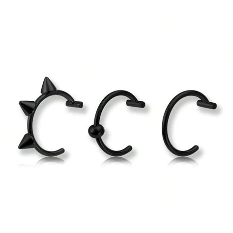 ADYJELY 3 szt./zestaw Faux Lip Ring Non Piercing Lip Decoration G23 ...