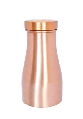 Buy Veena-100% pure copper plain bed side carafe with inbuilt glass ...