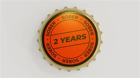 2 Years Sober. Sobriety seal on a bottle cap. | Duke City Recovery