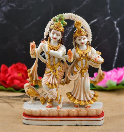 Buy Archna Handicraft Polyresin Radha Krishna Statue God Idol for Pooja ...