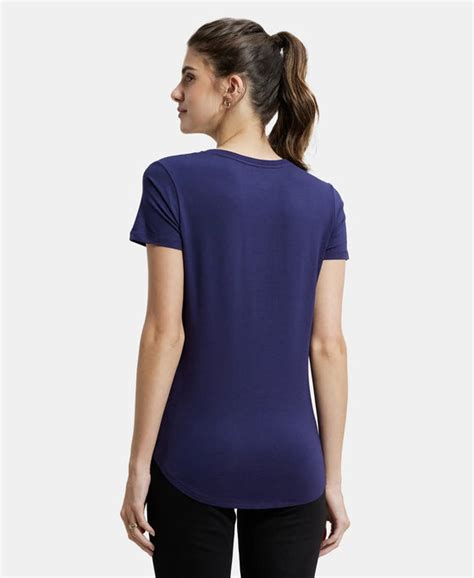 Buy Micro Modal Fiber Relaxed Fit Graphic Print Round Neck Half Sleeve ...