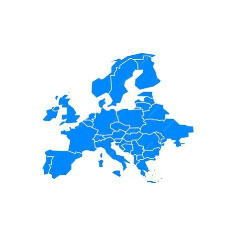Premium Vector | Map of europe border european country vector eu illustration in flat