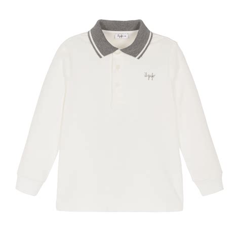 White/Grey Polo Sweater | The Red Balloon