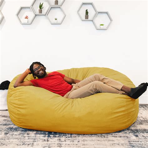 Comfort Research Big Joe Giant Foam Filled Bean Bag Sofa with Soft ...