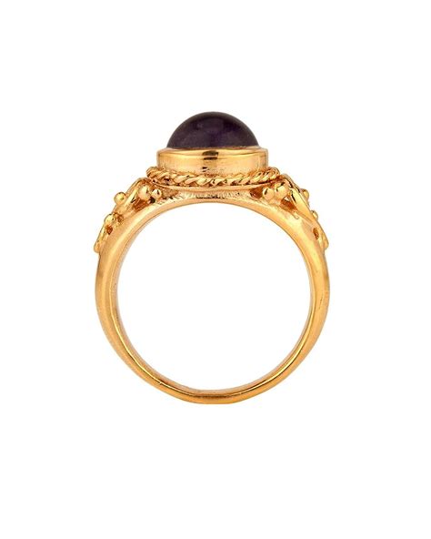 Voylla Tremendous Violet Stone Studded Gold Plated Ring, Size 13.0 ...
