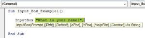 Image result for VBA Input Box Example
