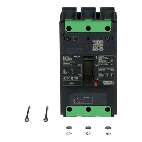 SQUARE D 50A, 3 pole Molded Case Circuit Breaker, POWERPACT B, 347/600V ...