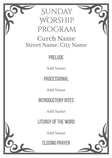 Free Printable Church Program Template 的图像结果