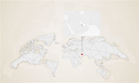 Map of Qatar with neighbor countries pinned on world map. 59298434 Vector Art at Vecteezy