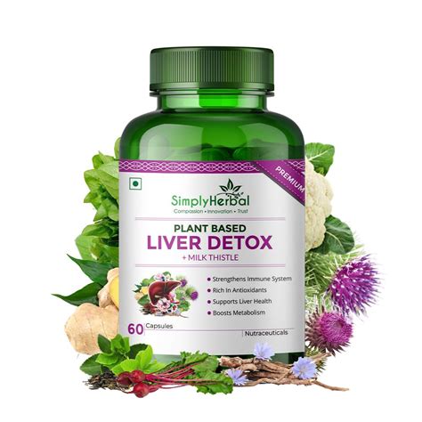Simply Herbal Plant-Based Liver Detox Milk Thistle Extract For Liver ...