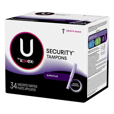U by Kotex Super Plus Absorbency Security Tampons 34 ct | Shipt