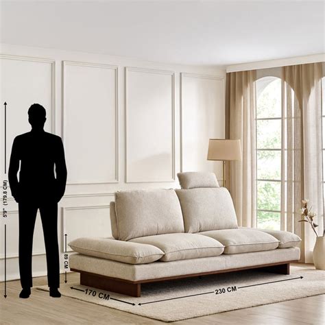 Buy Clair Fabric 3-Seater Sofa with Motion Backrest - Beige from Home ...