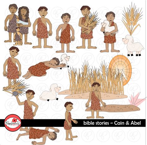 Bible Stories: Cain and Abel Clipart Set by Poppydreamz Bible Biblical ...