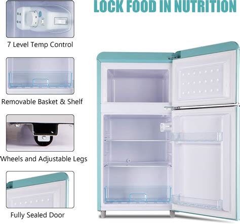 Buy WANAI Compact Refrigerator 3.2 Cu.Ft Retro Mini Fridge with Freezer ...