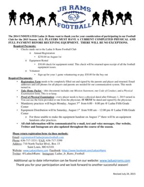 Ladue Jr Rams Football - Fill Online, Printable, Fillable, Blank ...