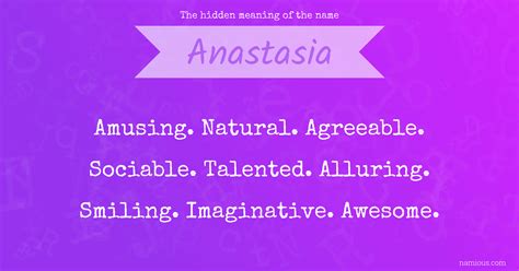 The hidden meaning of the name Anastasia | Namious