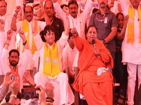 Madhya Pradesh: Former CM Uma Bharti campaigns for Jyotiraditya Scindia ...