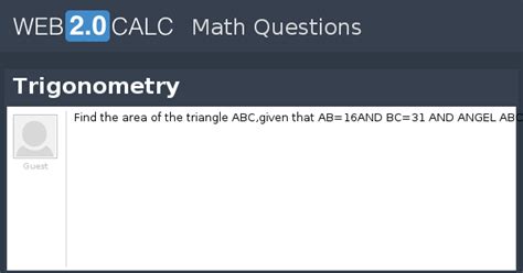 View question - Trigonometry