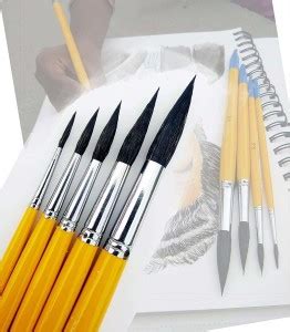 Flipkart.com | ANVIS Artists' Natural Hair MOP Brush Set of 4 (0, 2, 4 ...