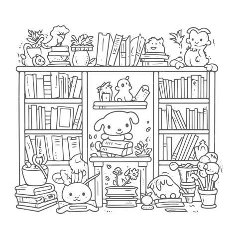 Library Book Coloring Pages