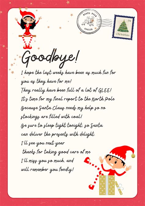Goodbye Letter From Elf On The Shelf Template - Templates.maexproit.com