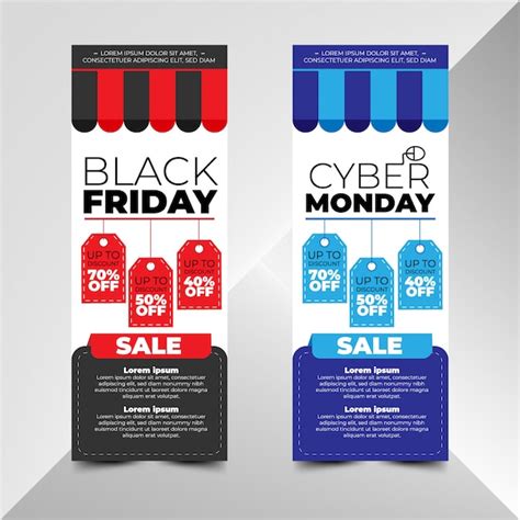 Black friday and cyber monday sale banner templates | Premium Vector