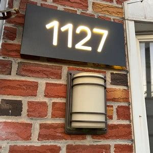 Lighted House Numbers XL Modern Address Sign LED Lights Display - Etsy
