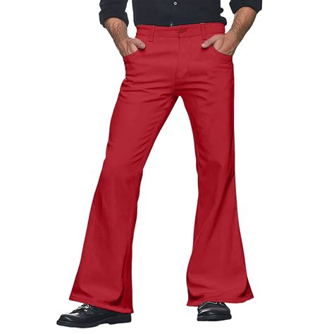 Fgnfyis Men's Flared Trousers 70s Trousers Men's Vintage Wide Leg ...