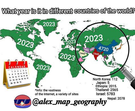 What year is it in different countries of the... - Maps on the Web