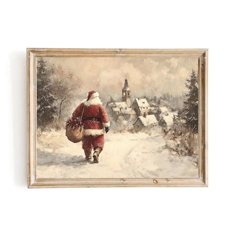 Classic Santa Wall Art – Nostalgic Holiday Scene – Everything Pixel