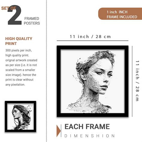 Modern Art Monochrome Wall Posters with Frame for Living Room Wall Dec ...