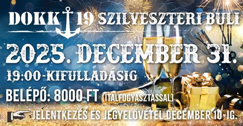 Dokk Szilveszter, Hamvas u. 7-9., Budapest, Hungary, 1191, 31 December ...