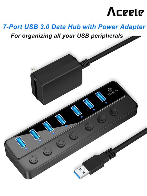 7-port-usb-3.0-hub, Aceele 3.0-betrieben, Usb-adapter, Usb-extender ...