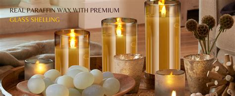 LTETTES LED Glass Cup Pillar Flameless Electric Candles | Flickering ...