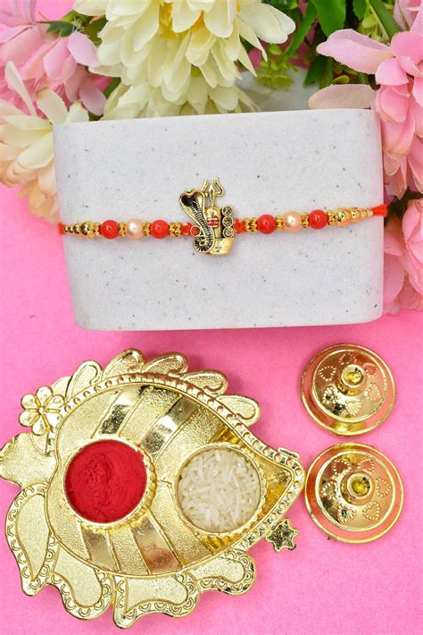 Divine Shivling with Trishul Rakhi for Brother's Protection-Rakhi for ...