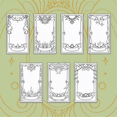 7 Design Collection Printable Tarot Card Template Blank Tarot Card ...
