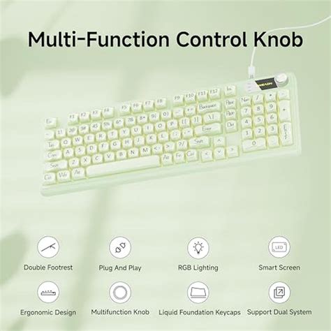 Keyboard Wired | EWEADN V102 98-Key Creamy Gaming Keyboard | RGB Silent ...