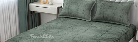 Buy Furnistitchs Velvet Warm Winter Solid Flannel Elastic Fitted ...